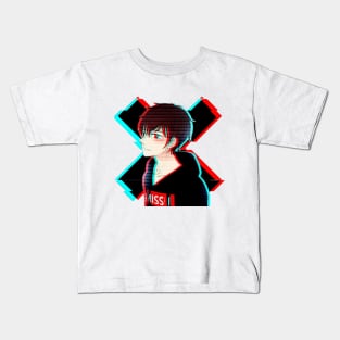 Glitch Anime Boy Kids T-Shirt